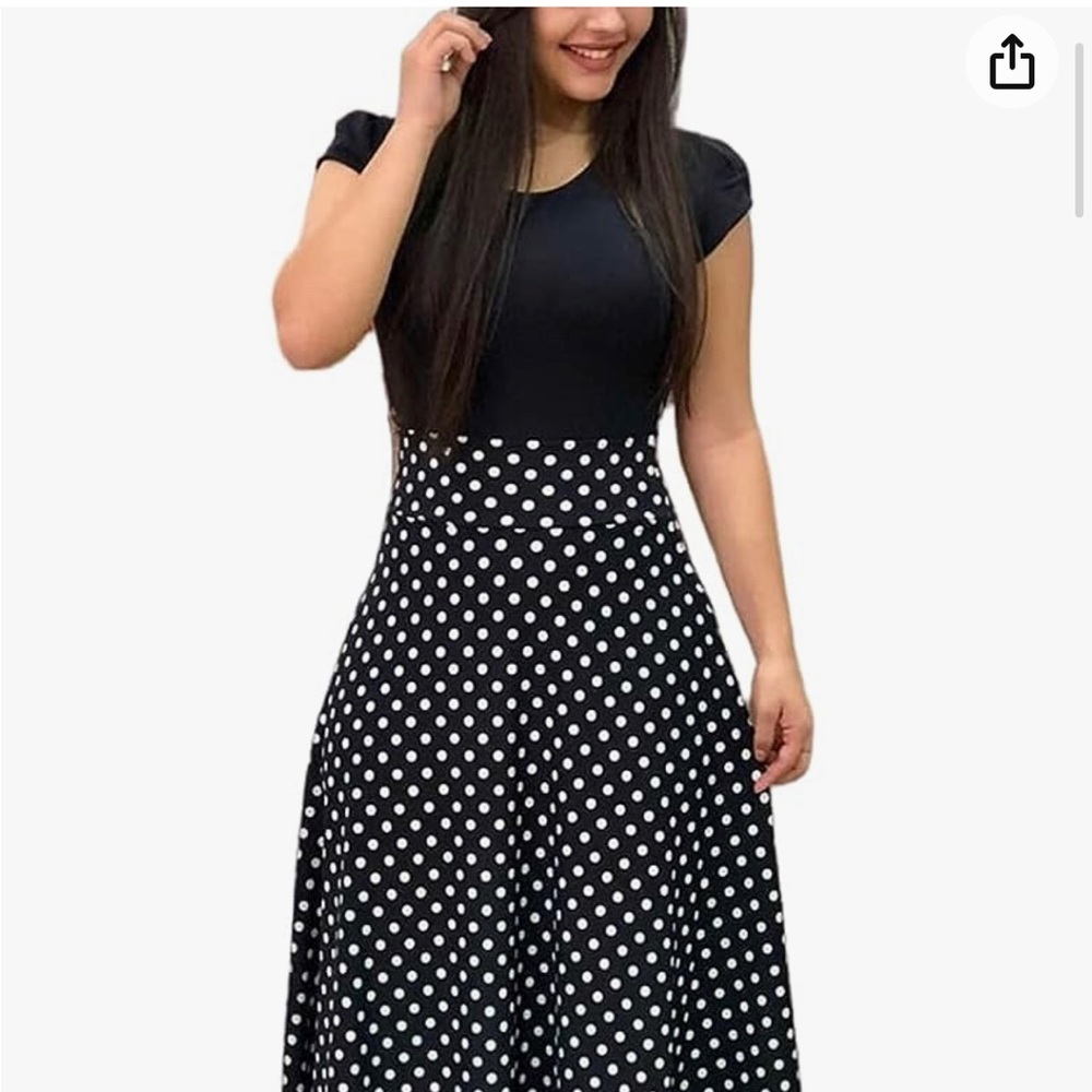 Black polka dot maxi dress